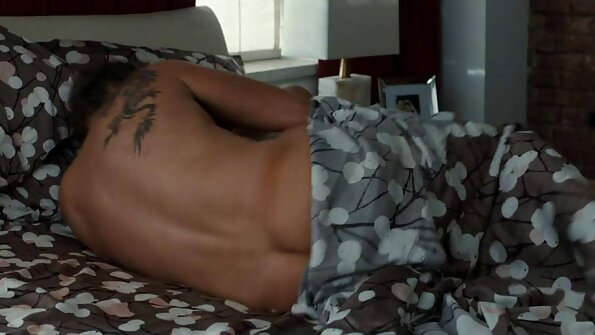 A pirang pijet dheweke udan pus ing amben ing sheets